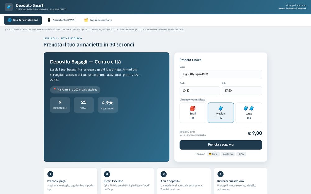 Schermata di Deposito Bagagli Smart
