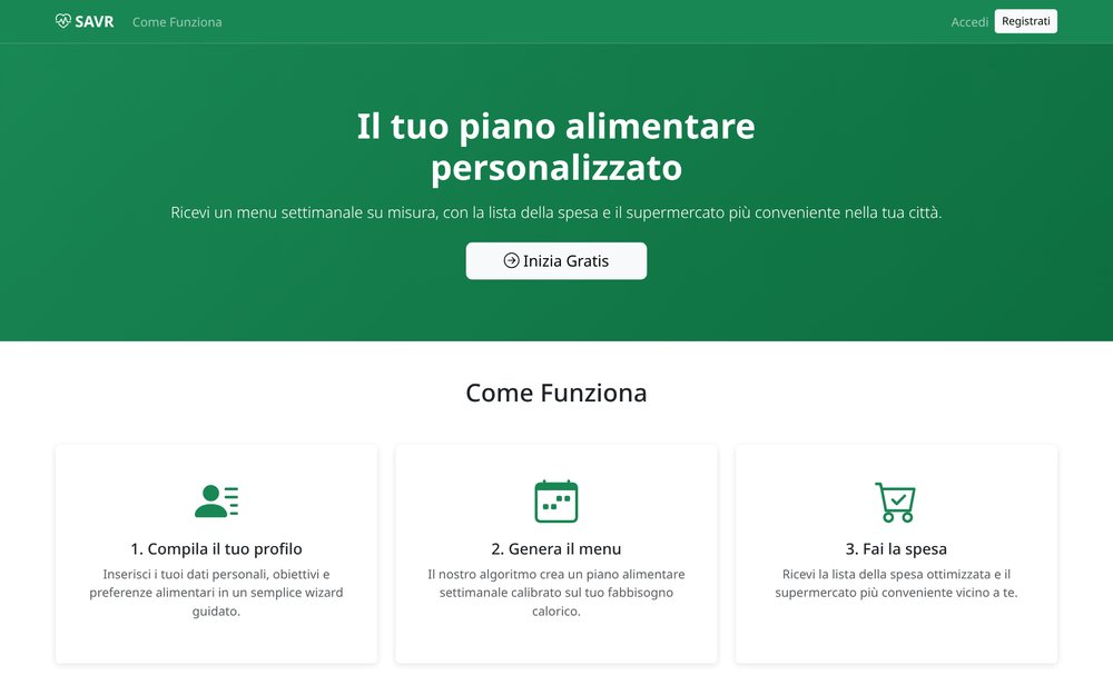 Schermata di DietaSpesa SAVR