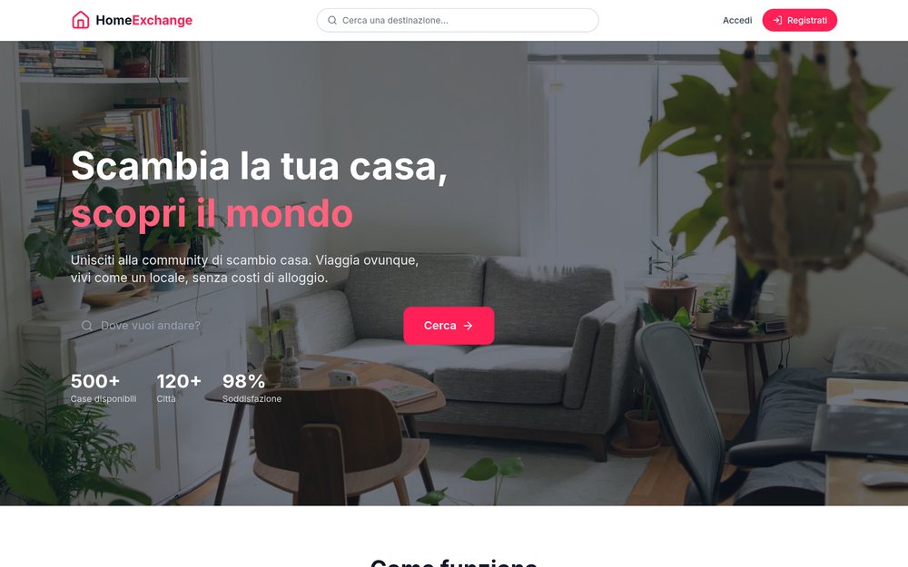 Schermata di HomeExchange
